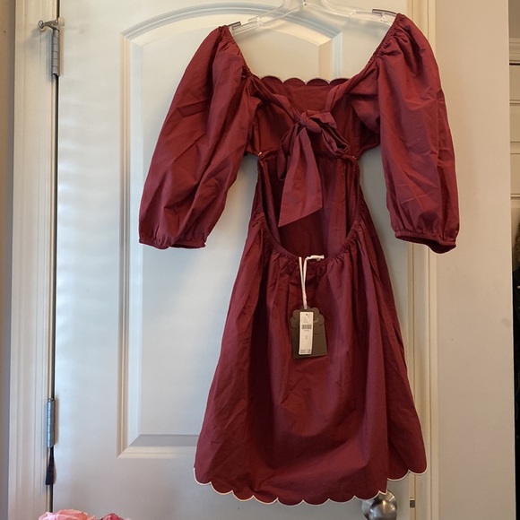 NWT $160 ANTHROPOLOGIE | Forever That Girl Scallop Mini Dress M - Picture 7 of 10